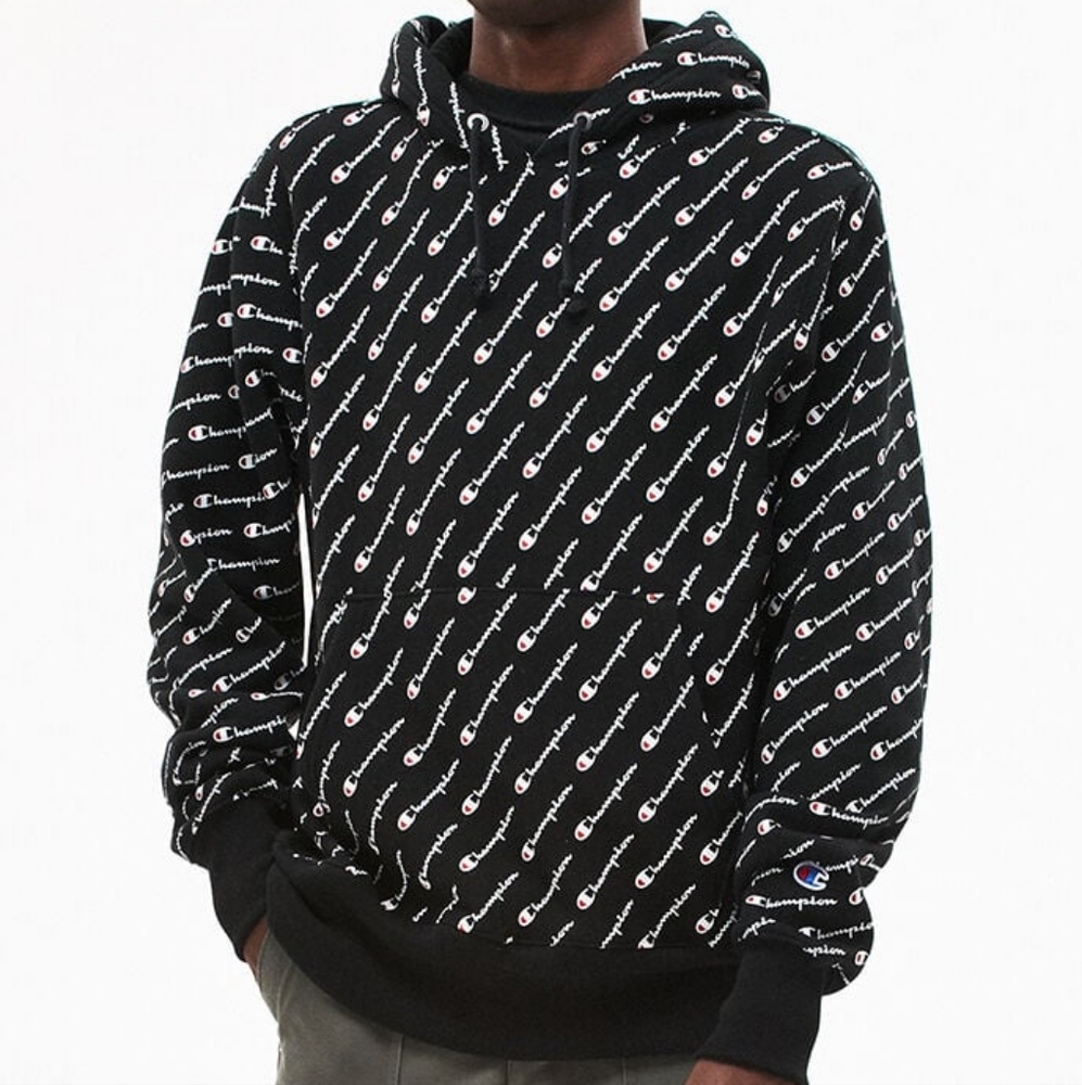 Champion Reversed Weave Black Pullover Hoodie
